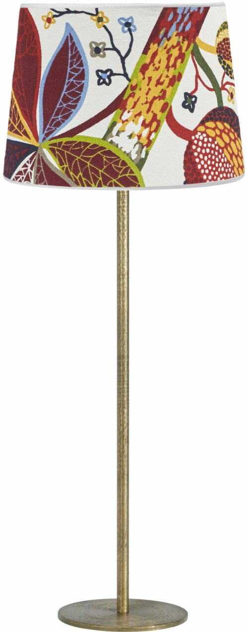 Tischleuchte Base geschlagenes Gold Lampenschirm gemustert 71 cm 4 scaled