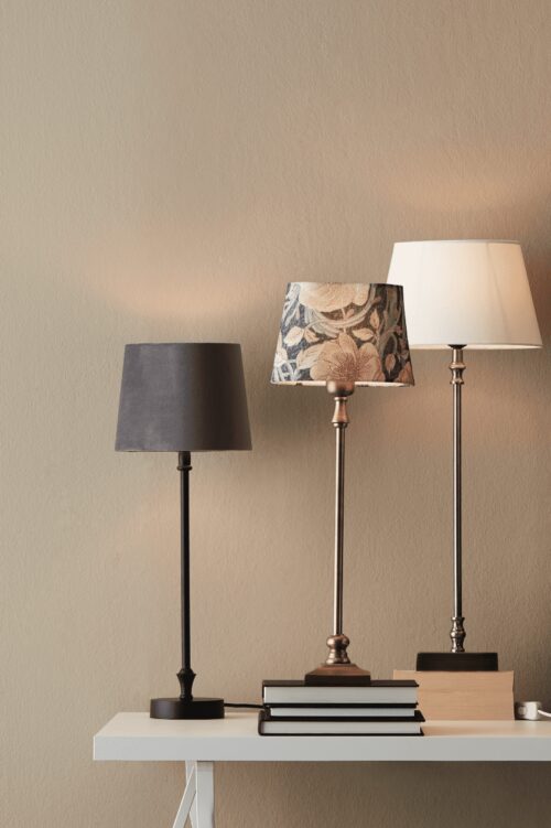 Tischleuchte Liam schwarz, Lampenschirm: grau, 56 cm PR Home - Europeinteriors Shop Möbel, Beleuchtung und Wohnaccessoires