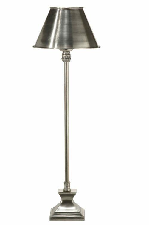 Tischleuchte Lili Silber Lampenschirm antikes Silber 61 cm 4 scaled